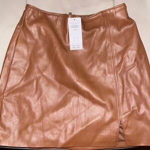 Hollister Tan Leather Skirt